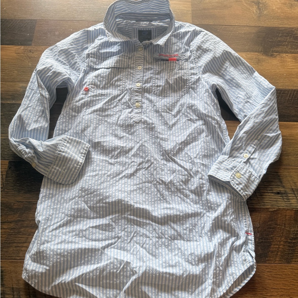 Vineyard Vines youth seersucker harbor shirt Swim Cover Up Dress